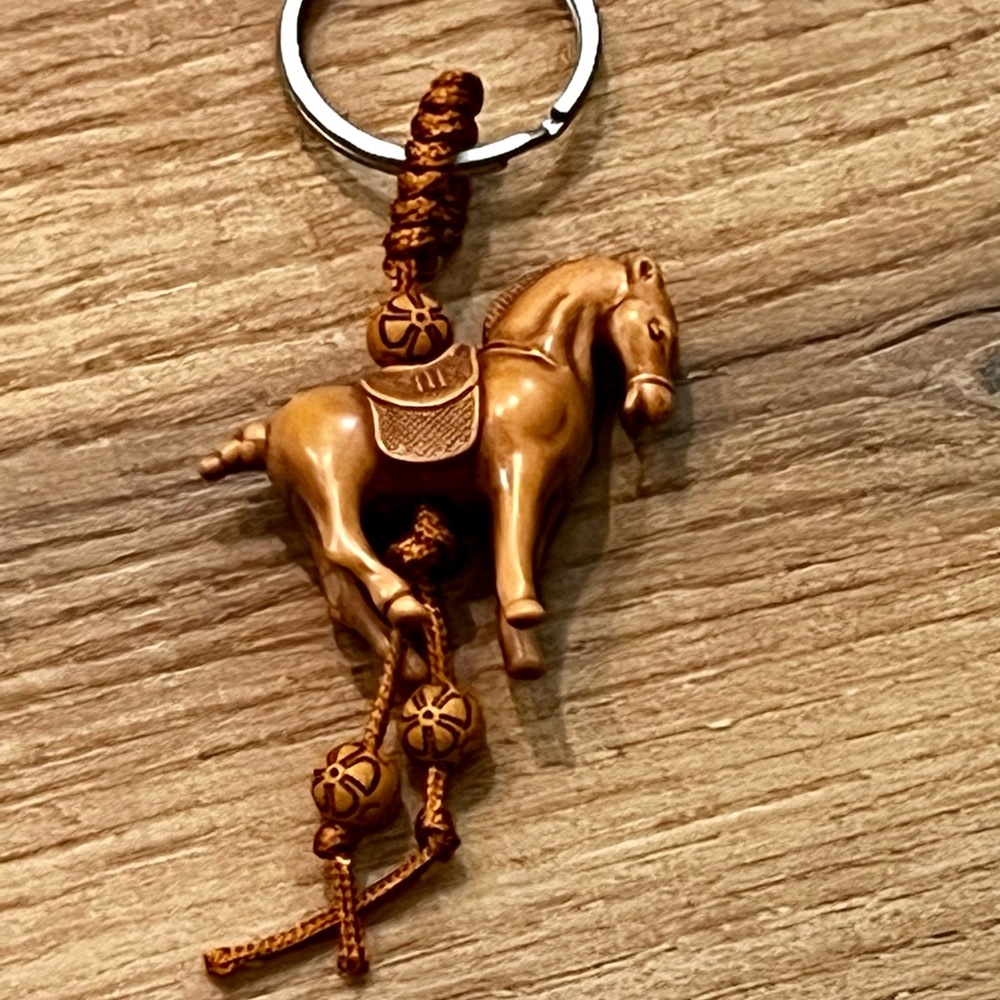 Wooden horse key ring